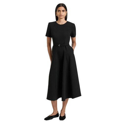 Veronika Maine Double Weave Flared Midi Dress